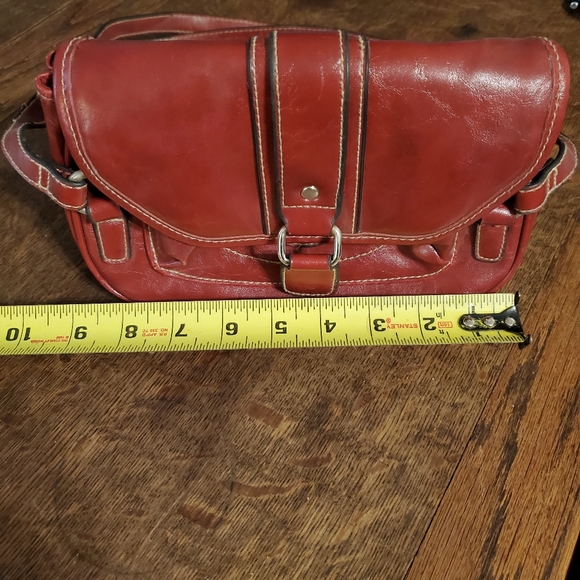 Red double strap handbag - Picture 7 of 7
